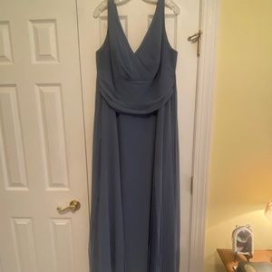 David’s Bridal Bridesmaid Dress in Steel Blue